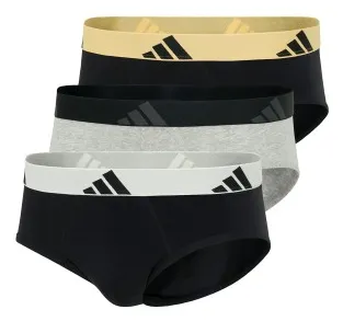 adidas Kalsonger 3P Active Flex Cotton Brief Grå/Svart bomull Large Herr