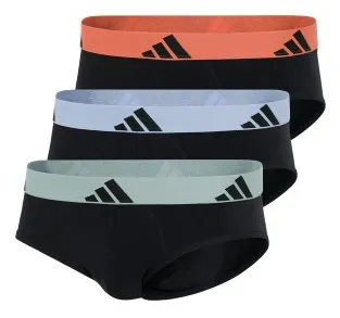 adidas Kalsonger 3P Active Flex Cotton Brief Svart/Orange bomull Large Herr