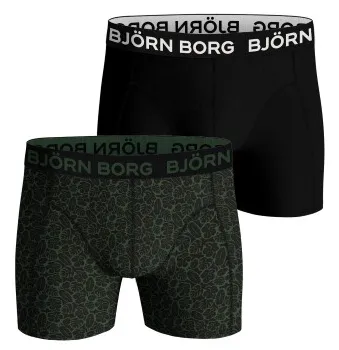 Bjorn Borg Bamboo Cotton Blend Boxer Kalsonger 2P Svart/Grön X-Large Herr