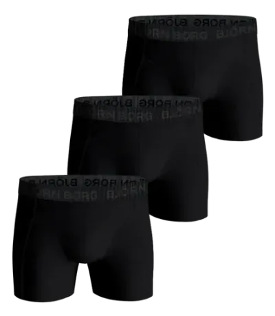 Björn Borg Cotton Stretch Boxers 3-pack Svart, XXL