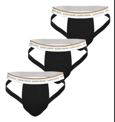 Björn Borg Cotton Stretch Jock Straps 3-pack Svart
