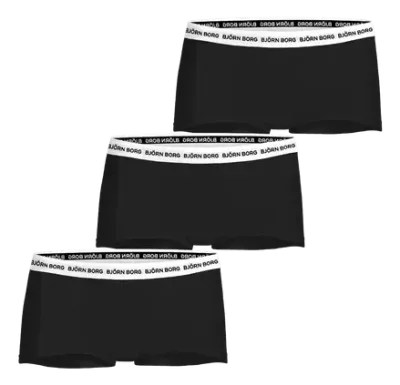 Björn Borg Cotton Stretch Boxer Shorts 3-pack Svart