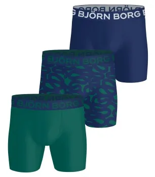 Björn Borg Kalsonger 3P Sports Microfiber Boxers Blå/Grön polyester Medium Herr