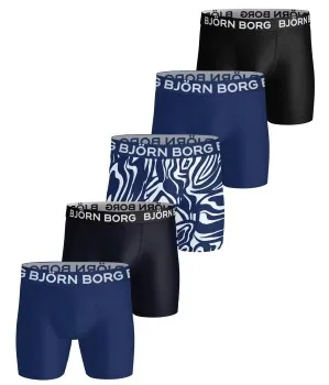 Björn Borg Kalsonger 5P Sports Microfiber Boxer Trunks Svart/Marin/Vit polyester Large Herr