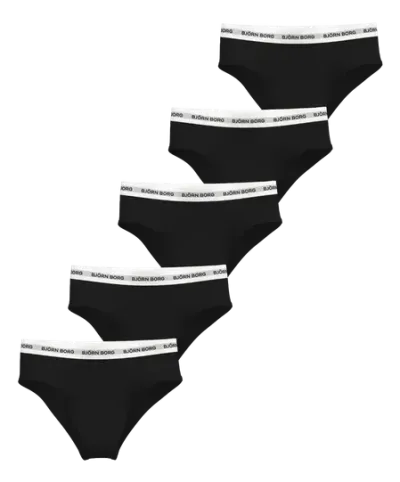 Björn Borg Logo Highwaist Briefs 5-pack Svart, XXL