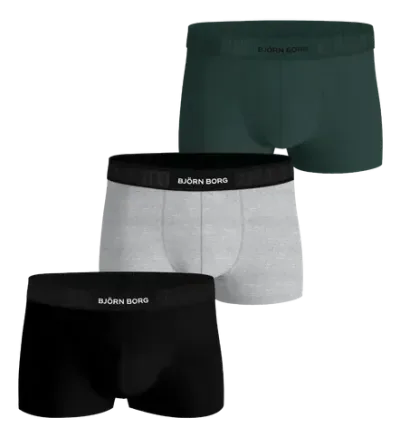 Björn Borg Organic Cotton Stretch Trunks 3-pack Svart