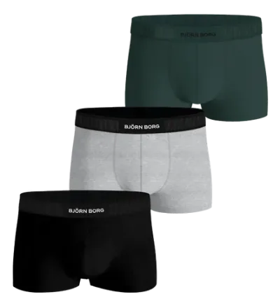 Björn Borg Organic Cotton Stretch Trunks 3-pack Svart