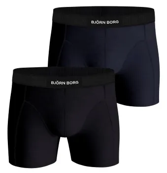 Bjorn Borg Premium Cotton Stretch Boxer 1298 Kalsonger 2P Svart/Blå ekologisk bomull Small Herr