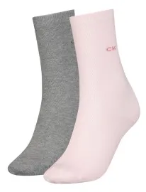 Calvin Klein Strumpor 2P Annika Flat Knit Sock Rosa/Grå Dam