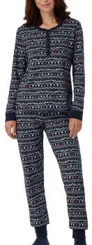 Schiesser 2-set pyjamasset och strumpor Blå Mönstrad
