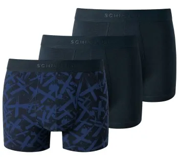 Schiesser Kalsonger 3P 95-5 Cotton Shorts Blå Mönstrad bomull Large Herr
