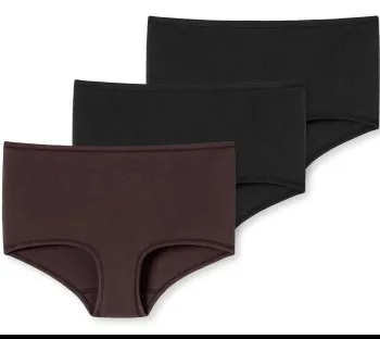 Schiesser 3P 95-5 Boyshorts Organic Cotton Svart/Röd